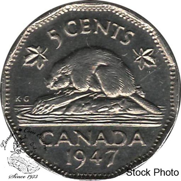 Canada: 1947 5 Cent AU50