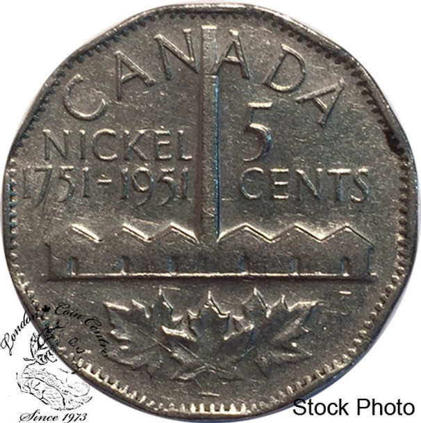 Canada: 1951 5 Cent Com. CIRCULATED