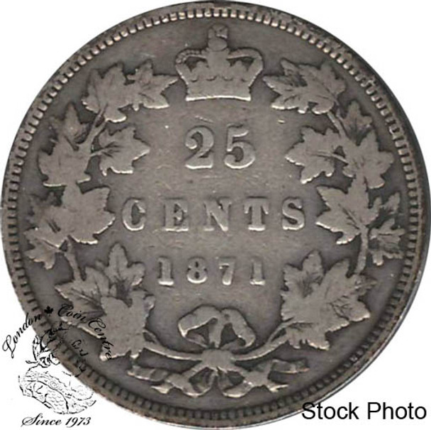 Canada: 1871 25 Cents Obv 2 VG8