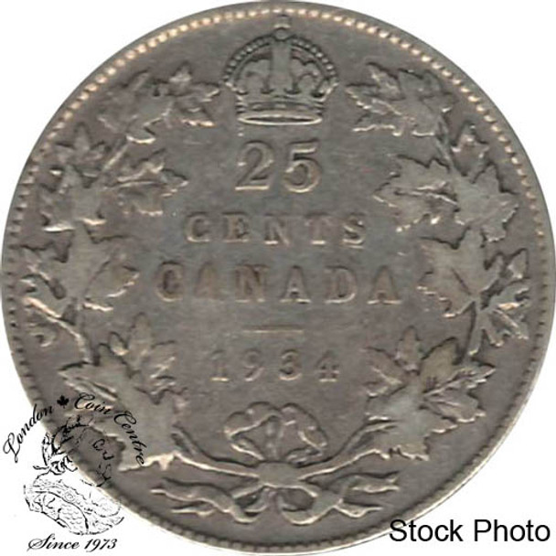Canada: 1934 25 Cents VG8
