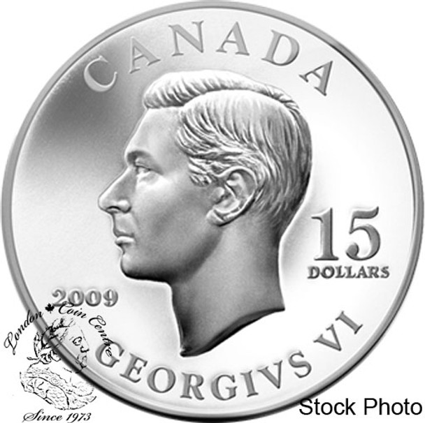 Canada: 2009 $15 Vignettes of Royalty - King George VI Sterling Silver Coin