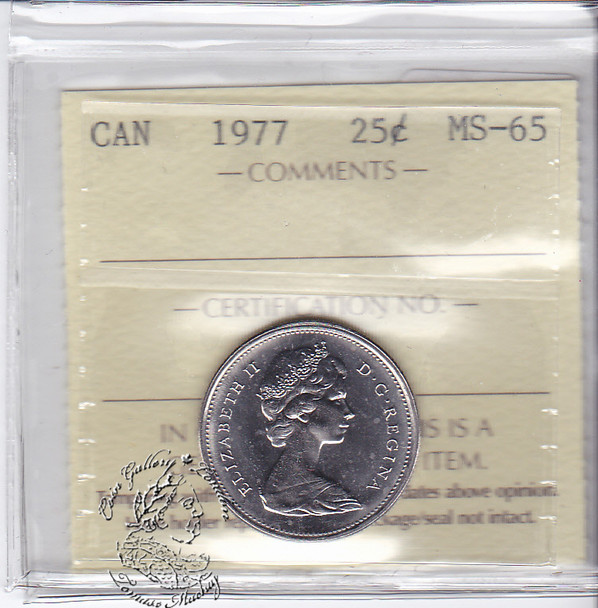 Canada: 1977 25 Cents ICCS MS65 Coin nr 9