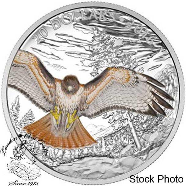 Canada: 2016 $20 Regal Red-Tailed Hawk Silver Coin