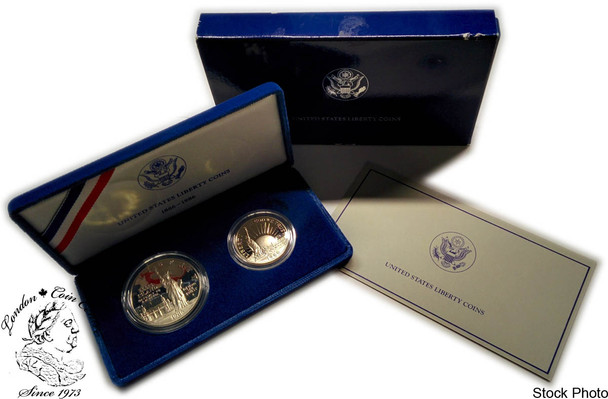 United States: 1986 Statue of Liberty Commemorative 2 Coin Proof Set