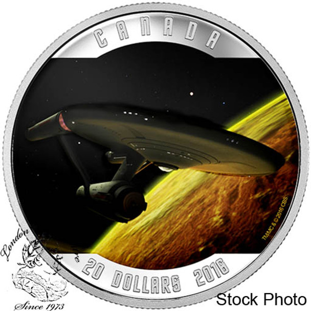 Canada: 2016 $20 Star Trek Enterprise Silver Coloured Coin