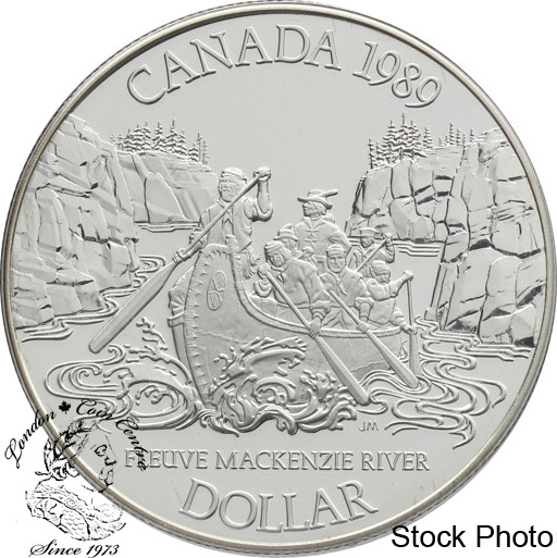 Canada: 1989 $1 Mackenzie River Bicentennial Proof Silver Dollar