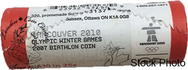 Canada: 2007 Biathlon 25 Cent Special Wrap Roll (40 Coins)
