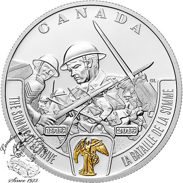 Canada: 2016 $20 First World War Battlefront Series: The Somme Offensive Silver Coin