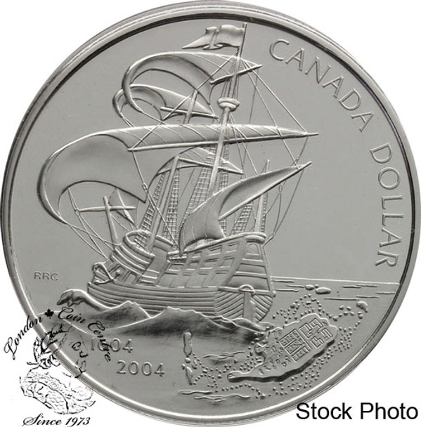 Canada: 2004 $1 400th Anniversary of the First French Settlement in North America Proof Silver Dollar Coin