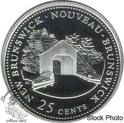 Canada: 1992 25 Cent New Brunswick Proof Sterling Silver Coin in