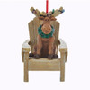 Moose on Muskoka Chair with Christmas Bulbs Personalized Ornament