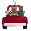 French Bulldog in Red Truck Personalized Ornament