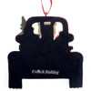 French Bulldog in Red Truck Personalized Ornament Back View