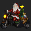 Motorcycle Santa at Night
