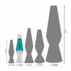 Lava Lamp 14.5-Inch Silver Base Yellow Wax/Blue Liquid - Size Chart