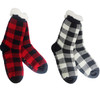 Buffalo Plaid Knit Thermal Slipper Socks