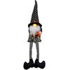 27" Plush Dangle Leg Gnome with Pumpkin and Light Up Nose Lit View 