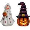 Flickering Ghost and Flickering Pumpkin Figures