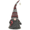 Grey, White and Red Nordic 15" Plush Nordic Gnome with Light Up Nose, Unlit View 