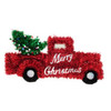 Red Pick-Up Truck with Tree Tinsel Décor 