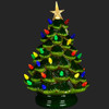 14" Battery Operated Green Ceramic Christmas Tree Lit View