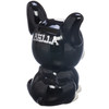 Personalized Black and White Dog Money Bank - example of personalization on back of money bank