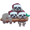 Sloth Family of 3 Tree Ornament 