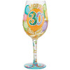Happy 30th Birthday Wine Glass Front Filled View 