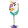 Happy 50th Birthday Wine Glass Side View #2