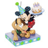 Pluto and Mickey's Birthday Figure by Jim Shore Side View