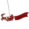 Star With Rotating Santa and Sleigh LED Tree Topper Back View 