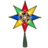 Multicoloured Star Tree Topper Front Lit View 