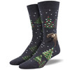 Beary Christmas Men's Crew Socks by Socksmith Canada - Charcoal