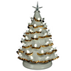 14" White Ceramic Tree with Gold Trim