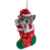 Christmas Cat Ornaments in 3 Styles - Grey cat in stocking