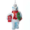 Coca-Cola Bear with Wreath and Cooler Glass Ornament 