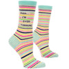 Shhh...I'm Over-thinking Women's Crew Socks by Blue Q