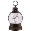 9.5" Snowman Family with Cardinals Fishbowl Glitter Lantern