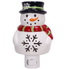 6.125" Ceramic Night Light - Snowman with Snowflake on Hat