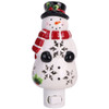 6.125" Ceramic Night Light - Snowman with Black Mitts 