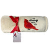 Embroidered Cardinal Sentiment Fleece Blanket