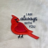 Embroidered Cardinal Sentiment Fleece Blanket