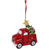 4.75" Lil Red Truck with Light Up Ceramic Tree Ornament