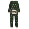 Back - Forest Green Plaid Kids Union Suit 