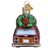 Station Wagon with Tree Glass Ornament by Old World Christmas - Back View