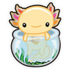 Smiling Axolotl Vinyl Sticker