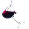 Wine Glass Ornament with Liquid  - burgandy