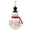 Glass Snowman With Cardinal and Chickadee Ornaments Back View