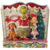 Grinch with Max and Cindy In Book Figure by Jim Shore
