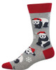 Merry Panda - Grey Men's Socks by Socksmith